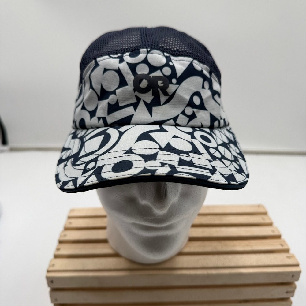 Outdoor Research Hat Trail Trucker Geometric Mesh Adjustable Navy White Women OS